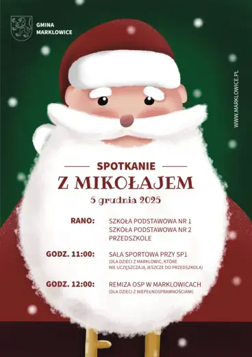 Plakat dow ydarzenia "Spotkanie z Mikołajem"