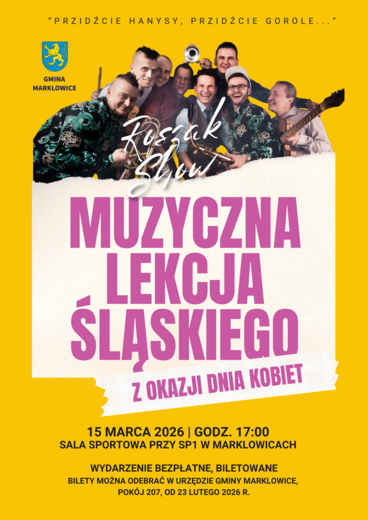 Plakat do wydarzenia "Muzyczna lekcja śląskiego"