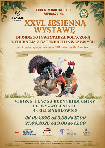 Plakat do wydarzenia XXVI Wystawa Drobnego Inwentarza w Marklowicach