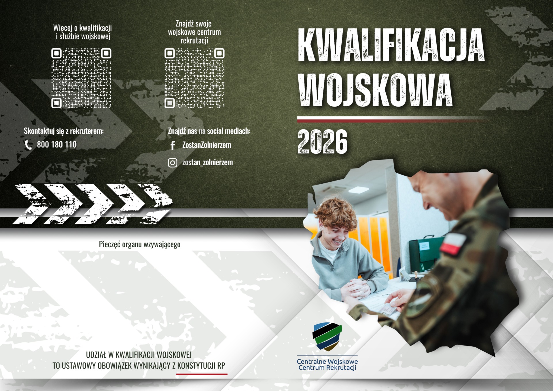 Infografika dotycząca kwalifikacj wojskową na&nbsp;rok 2026