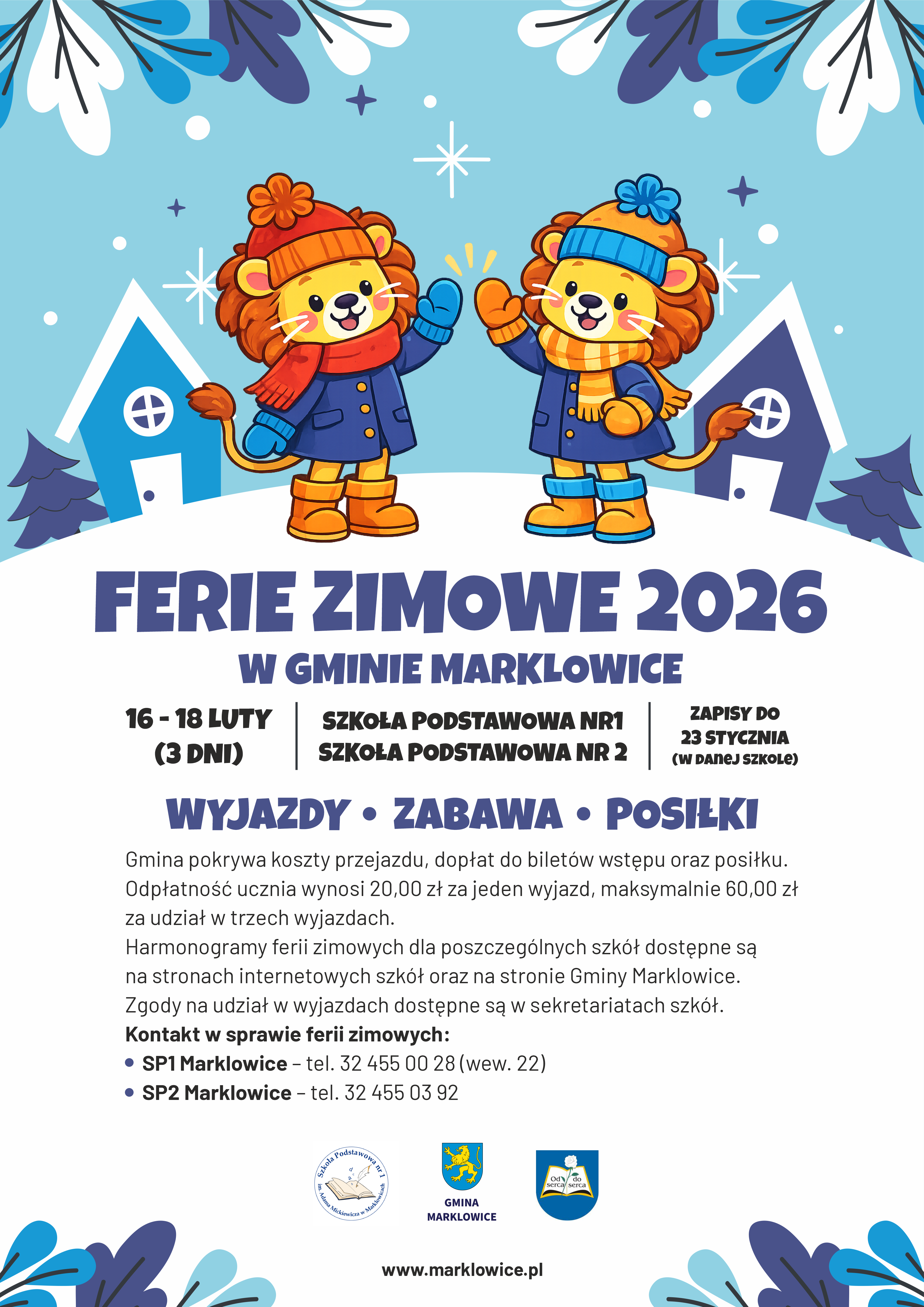 Plakat do wydarzenia Bezpieczne Ferie Zimowe 2026