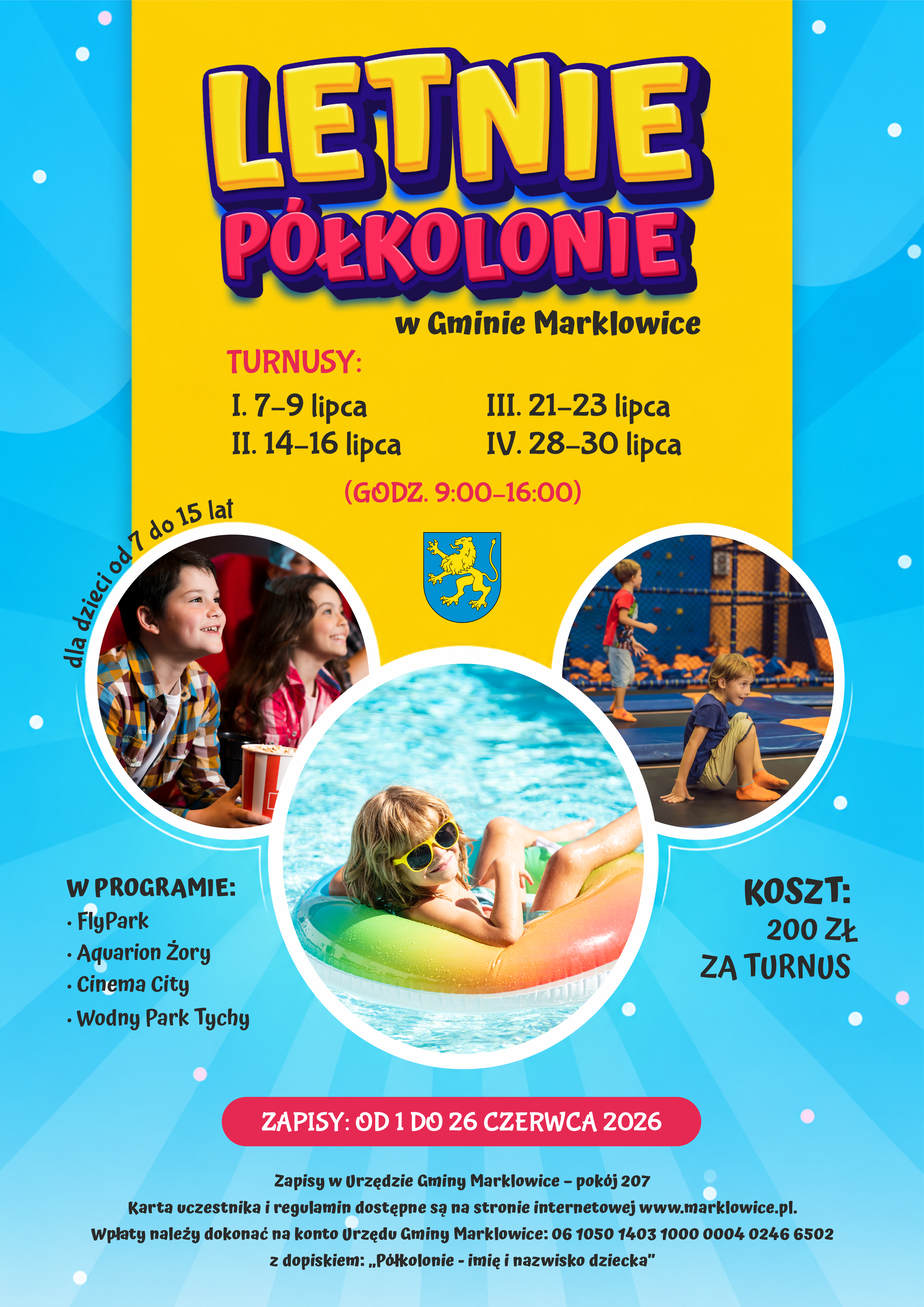 Plakat do wydarzenia letnie p&oacute;łkolonie dla dzieci