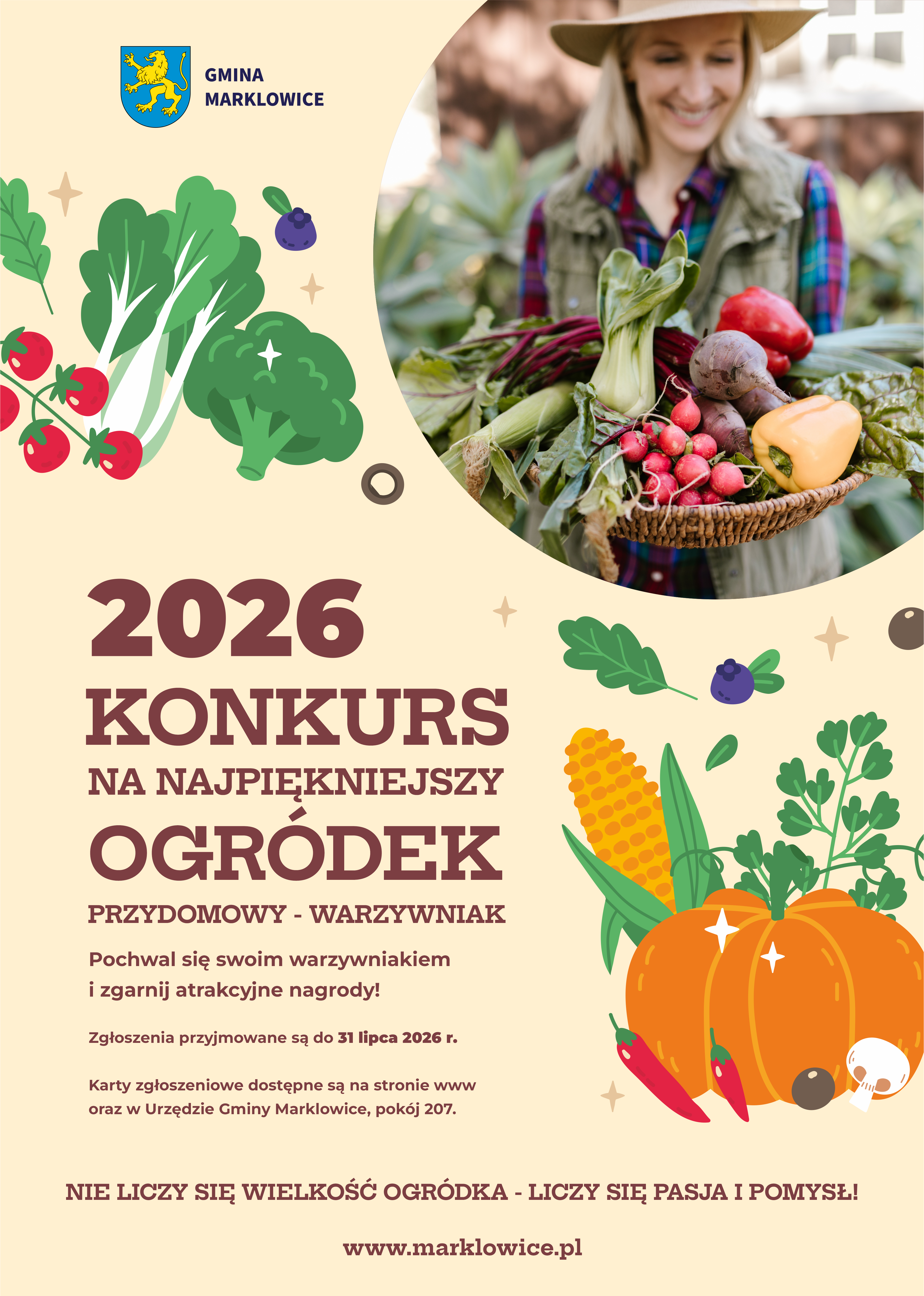 Plakat do wydarzenia konkurs na&nbsp;najpiękniejszyprzydomowy ogr&oacute;dek - warzywniak 2026