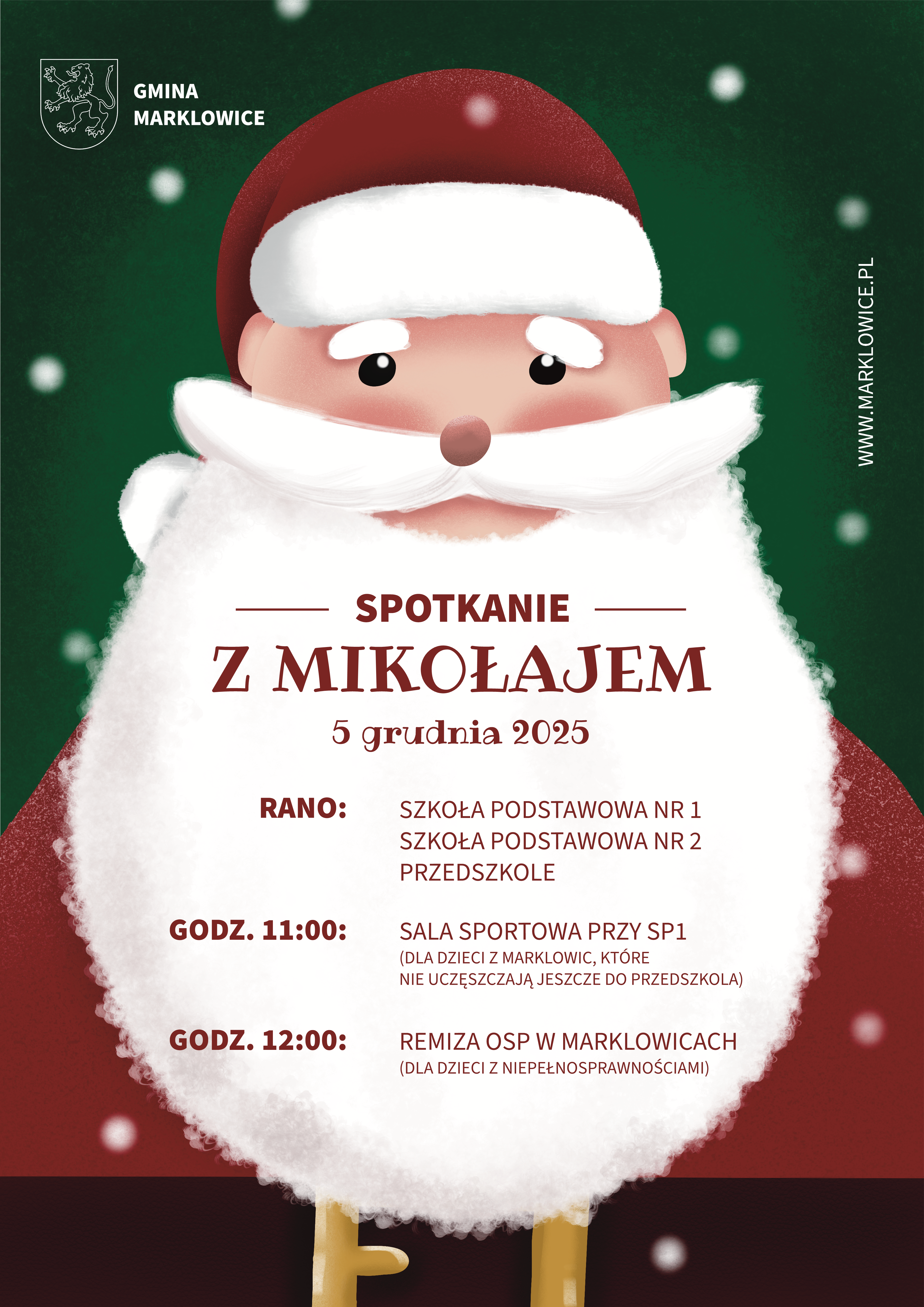 Plakat do wydarzenia "Spotkanie z&nbsp;Mikołajem"